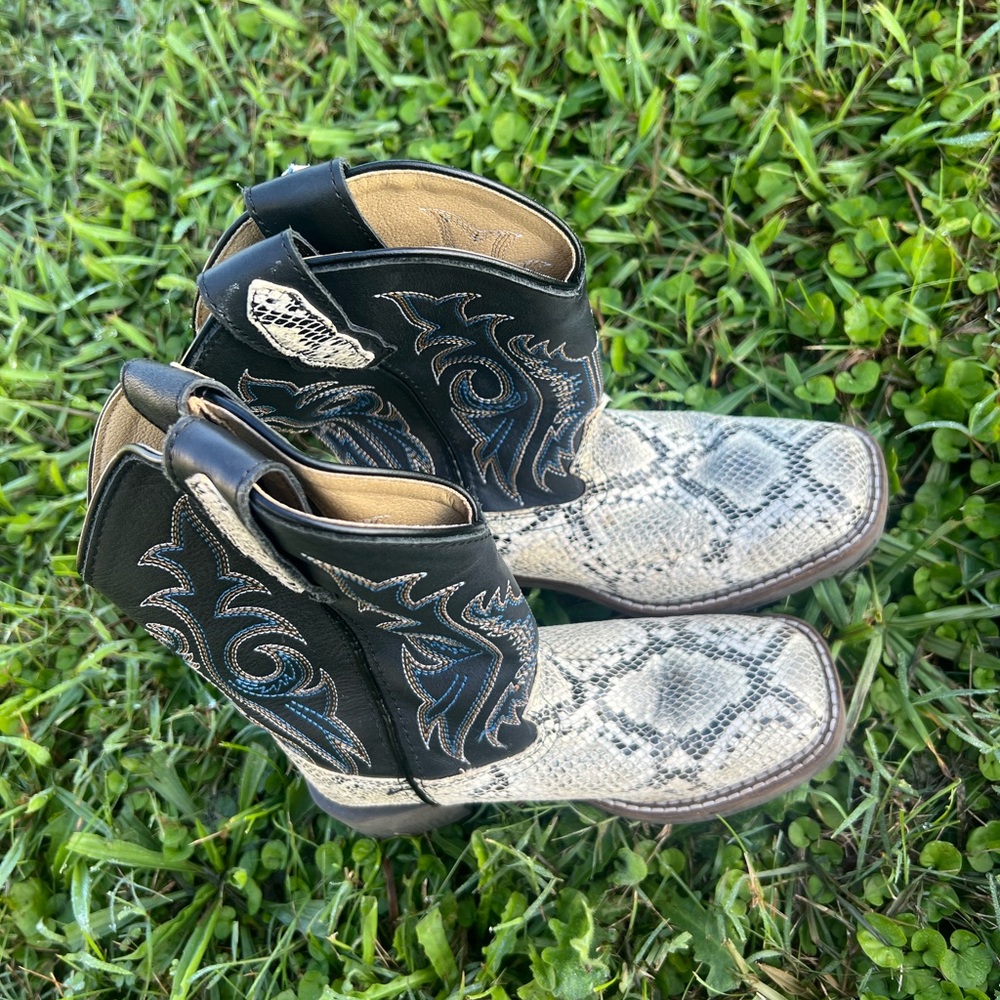 Smoky Mountain Snakeskin Leather Western Boots Size Kids 13 - Picture 2 of 4